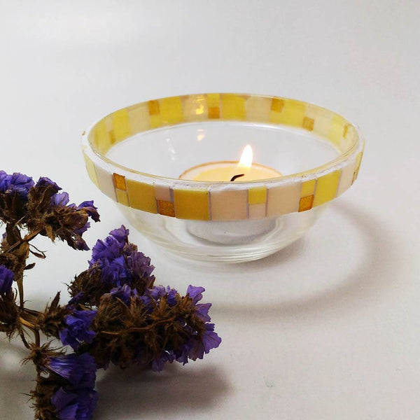 Mosaic tealight candle holder