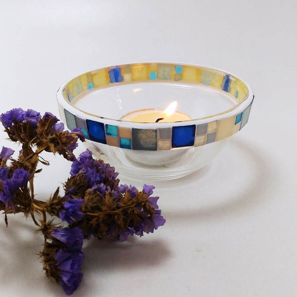 Mosaic tealight candle holder