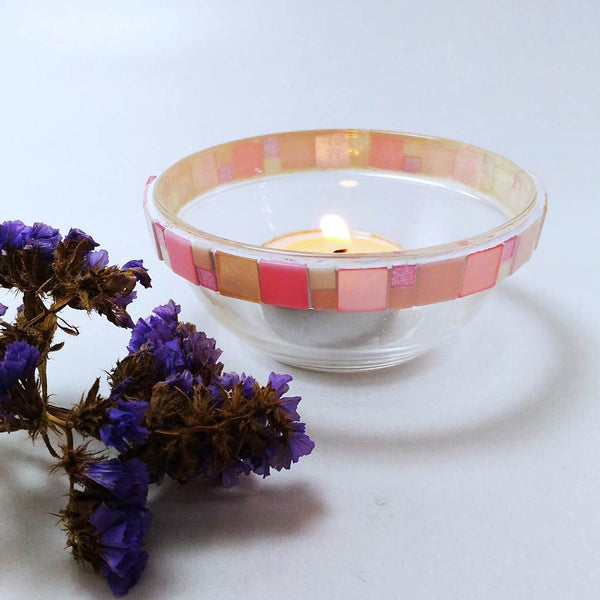 Mosaic tealight candle holder