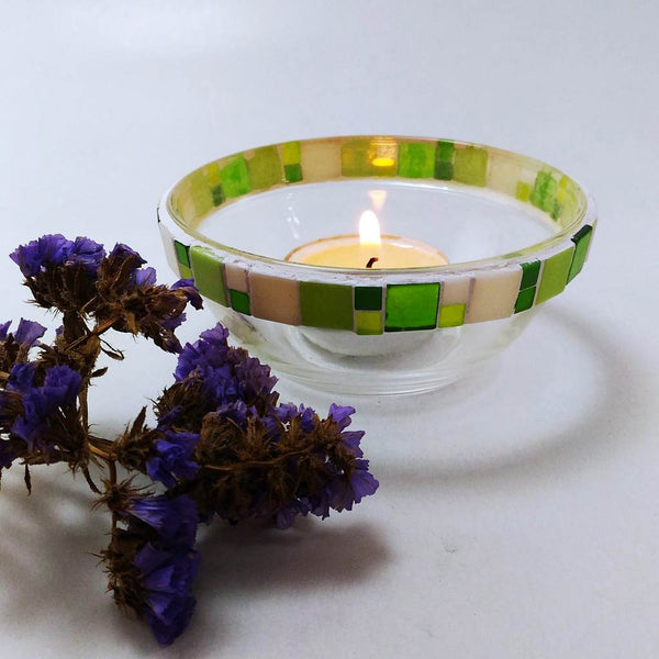 Mosaic tealight candle holder