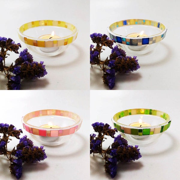 Mosaic tealight candle holder