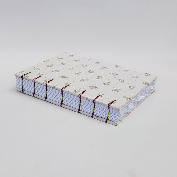 Handmade Coptic stitch binding - A5 book journal / Tiny Flowers
