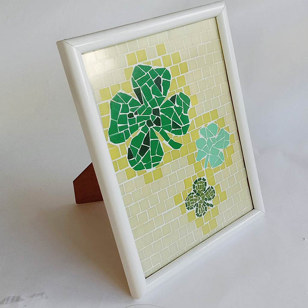 Handmade Mosaic Four leaves Clover picture framed artwork