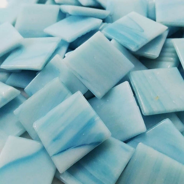 Vitreous glass mosaic tiles, 20x20 mm, Blue Macauba 01