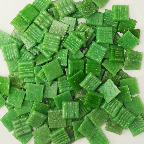 Vitreous glass mosaic tiles, 20x20 mm, Opaque Basil green