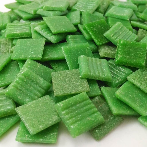 Vitreous glass mosaic tiles, 20x20 mm, Opaque Basil green