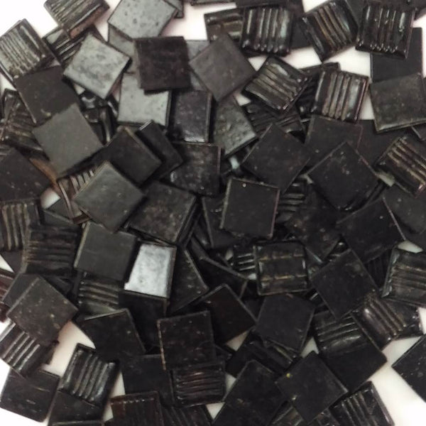 Vitreous glass mosaic tiles, 20x20 mm, Opaque Black