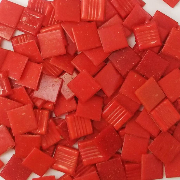 Vitreous glass mosaic tiles, 20x20 mm, Opaque Crimson