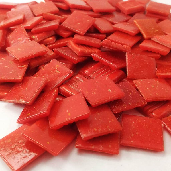 Vitreous glass mosaic tiles, 20x20 mm, Opaque Crimson