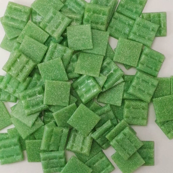 Vitreous glass mosaic tiles, 25x25 mm, Opaque Fern green