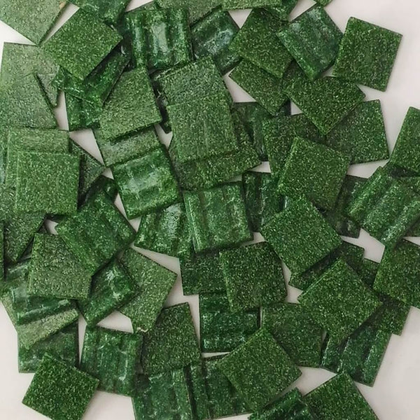 Vitreous glass mosaic tiles, 25x25 mm, Opaque Jade green