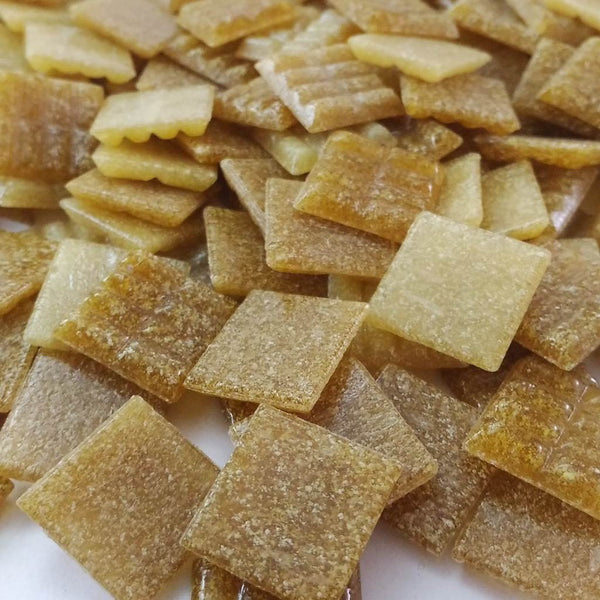 Vitreous glass mosaic tiles, 20x20 mm, Opaque Mustard