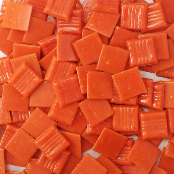 Vitreous glass mosaic tiles, 20x20 mm, Opaque Orange