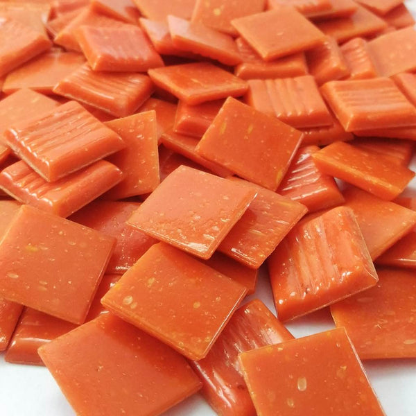 Vitreous glass mosaic tiles, 20x20 mm, Opaque Orange