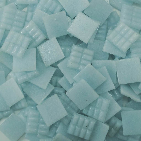 Vitreous glass mosaic tiles, 20x20 mm, Opaque Arctic blue