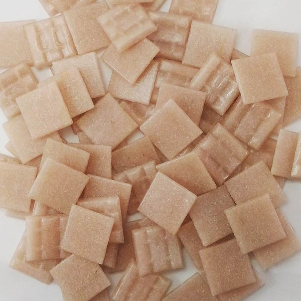 Vitreous glass mosaic tiles, 25x25 mm, Opaque Peach