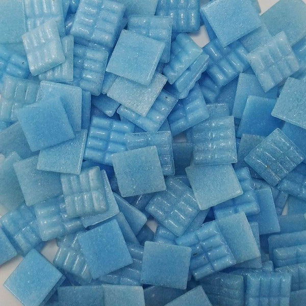 Vitreous glass mosaic tiles, 20x20 mm, Opaque Sky blue
