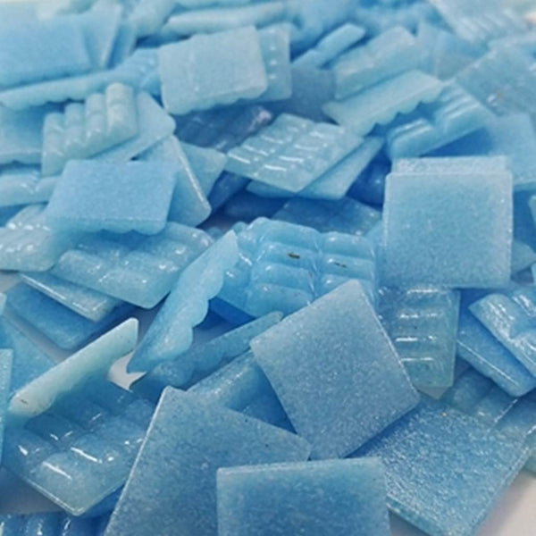 Vitreous glass mosaic tiles, 20x20 mm, Opaque Sky blue