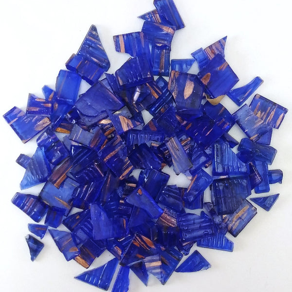 Vitreous glass mosaic tiles, Irregular, Semi-translucent Ocean Blue