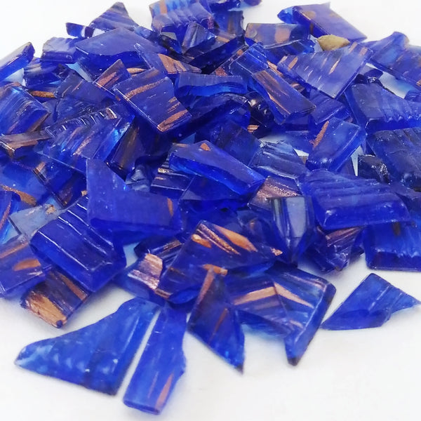 Vitreous glass mosaic tiles, Irregular, Semi-translucent Ocean Blue