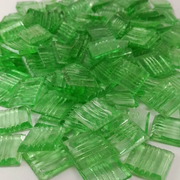 Vitreous glass mosaic tiles, 20x20 mm, Transparent Emerald green