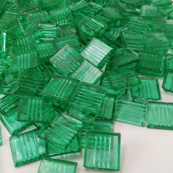 Vitreous glass mosaic tiles, 20x20 mm, Transparent Mint