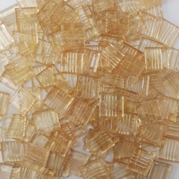 Vitreous glass mosaic tiles, 20x20 mm, Transparent Peach