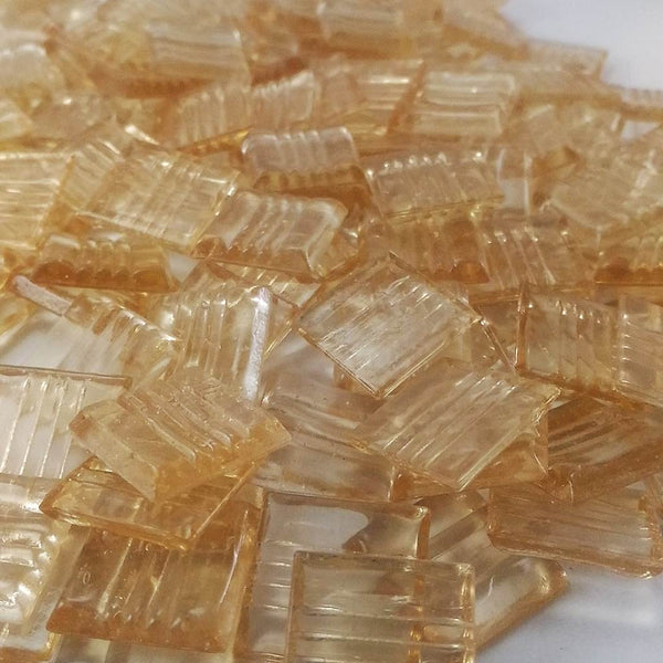 Vitreous glass mosaic tiles, 20x20 mm, Transparent Peach