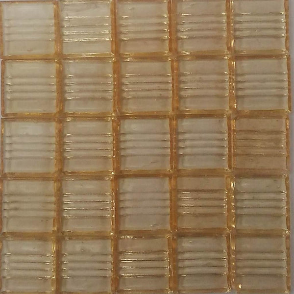 Vitreous glass mosaic tiles, 20x20 mm, Transparent Peach