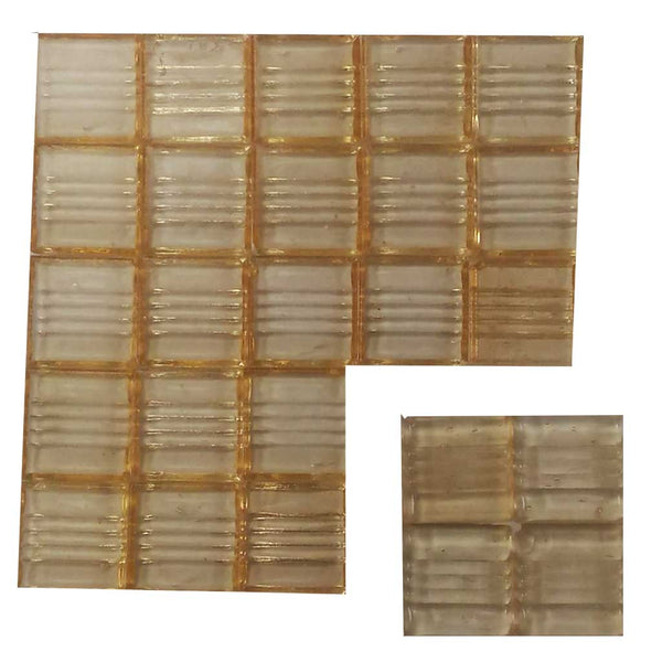 Vitreous glass mosaic tiles, 20x20 mm, Transparent Peach