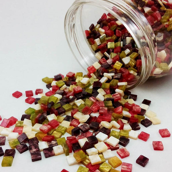 Resin mosaic tiles, 5x5 mm, Marble spring mixes