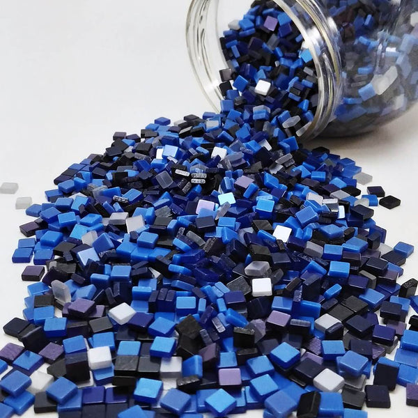 Resin mosaic tiles, 5x5 mm, Ocean mixes