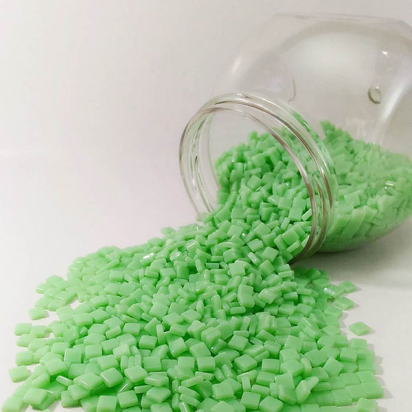 Resin mosaic tiles, 5x5 mm, Opaque 458 Green Ash