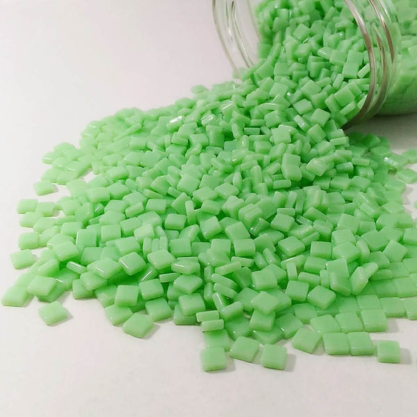 Resin mosaic tiles, 5x5 mm, Opaque 458 Green Ash