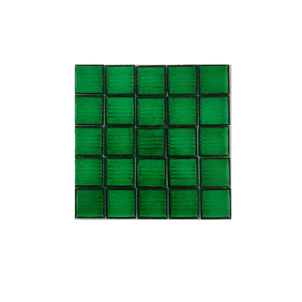 Vitreous glass mosaic tiles, 20x20 mm, Transparent Forest Green