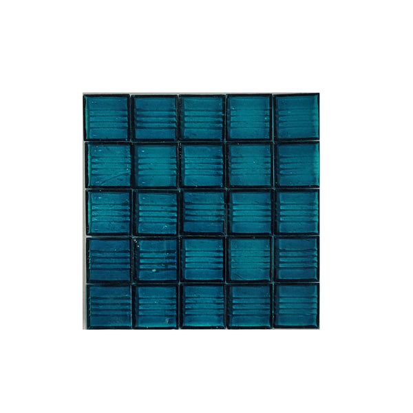 Vitreous glass mosaic tiles, 20x20 mm, Transparent Brilliant Blue