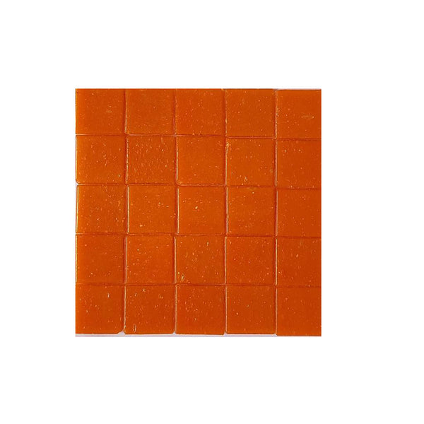 Vitreous glass mosaic tiles, 20x20 mm, Opaque Flame Orange