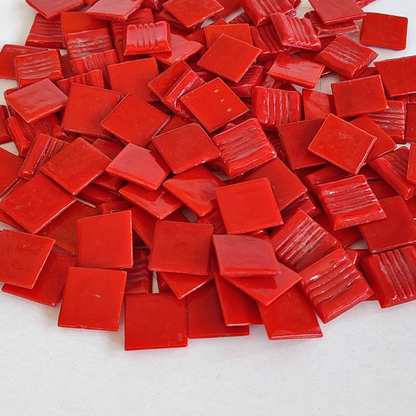 Vitreous glass mosaic tiles, 20x20 mm, Opaque Red