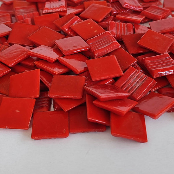 Vitreous glass mosaic tiles, 20x20 mm, Opaque Red