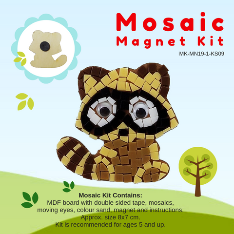 Mosaic magnet kit, Racoon