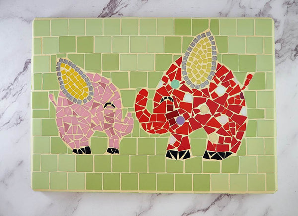 Handmade Mosaic elephant picture artwork