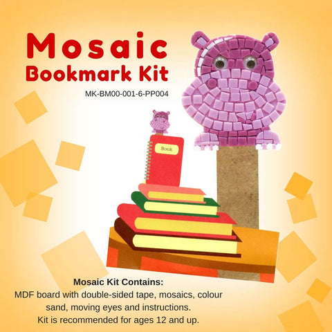 Mosaic bookmark kit, Hippo