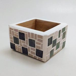 Mosaic square wooden box