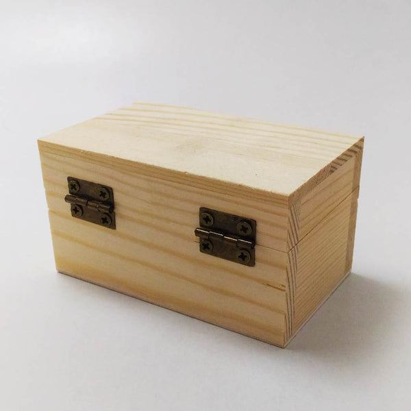 Unfinished natural wood, Treasure chest box