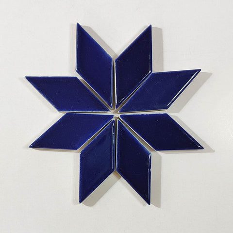 Ceramic glazed mosaic tiles, Diamond shape, Navy Blue