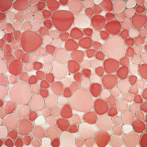 Ceramic mosaic tiles, Oval, Cherry Mix