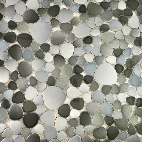 Ceramic mosaic tiles, Oval, Monochrome