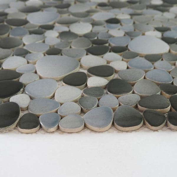 Ceramic mosaic tiles, Oval, Monochrome