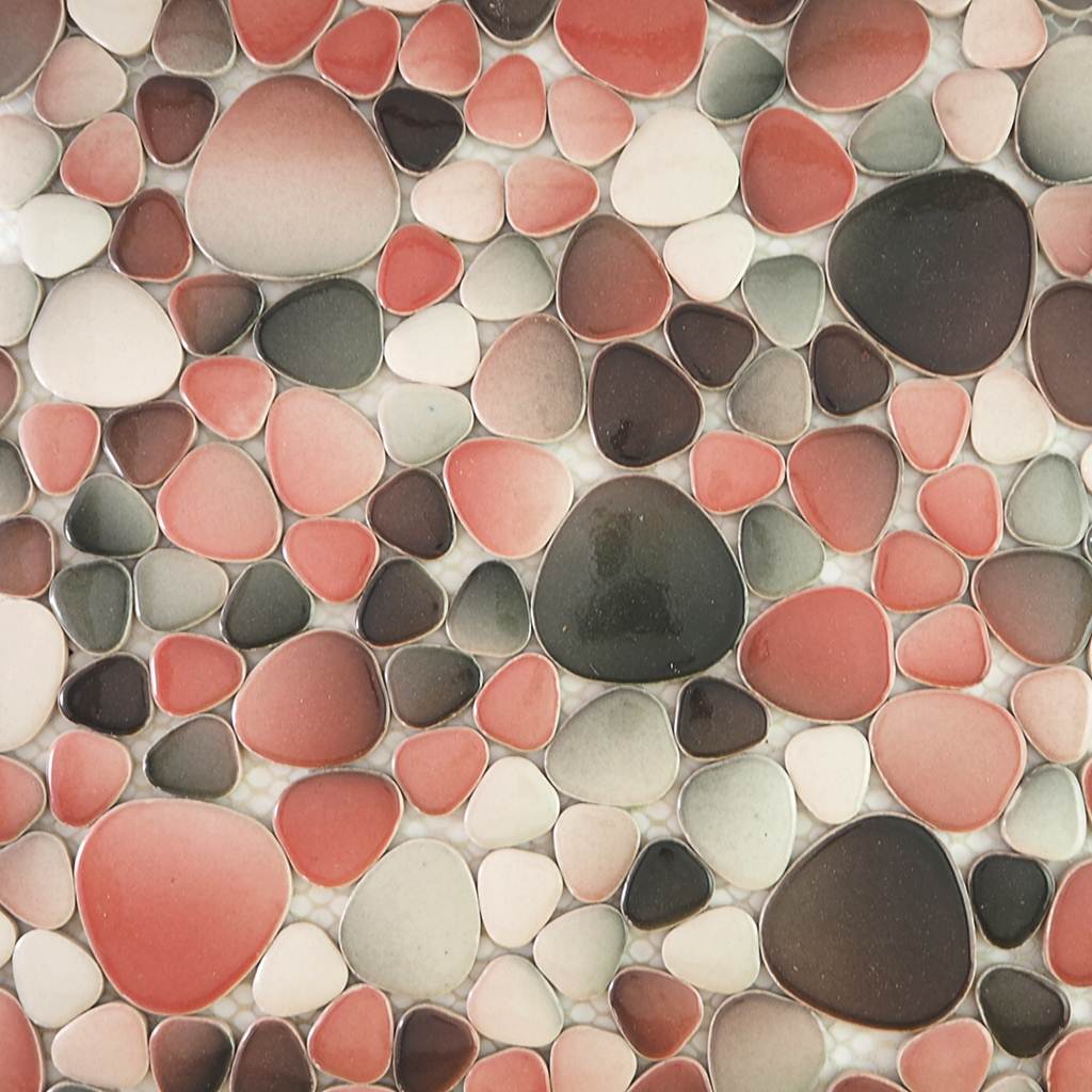 Ceramic mosaic tiles, Oval, Retro
