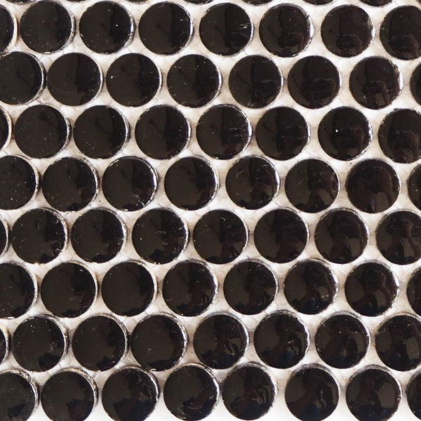 Ceramic mosaic tiles, Round 20mm, Black